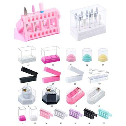 1个空美甲钻头收纳盒，美甲钻头展示架，美甲配件工具
