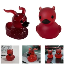 小魔鴨，黑暗撒旦鴨哥特禮品，萬聖節小魔鴨桌面裝飾，汽車裝飾，車輛儀表盤鴨裝飾，車輛儀表盤配件，桌面裝飾禮品 - 酒紅色 - 查看 3