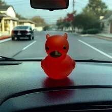 小魔鴨，黑暗撒旦鴨哥特禮品，萬聖節小魔鴨桌面裝飾，汽車裝飾，車輛儀表盤鴨裝飾，車輛儀表盤配件，桌面裝飾禮品 - 酒紅色 - 查看 12