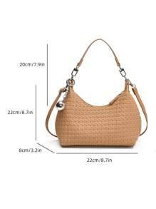 2024 时尚复古新月斜挎包百搭女士手提包和腋下包 - 卡其色 - 查看 7