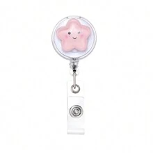 1pc/3pcs/5pcs Cute Cartoon Frog, Rabbit, Bear ID Badge Clip, Retractable Clip-On Name Card Holder Back To School