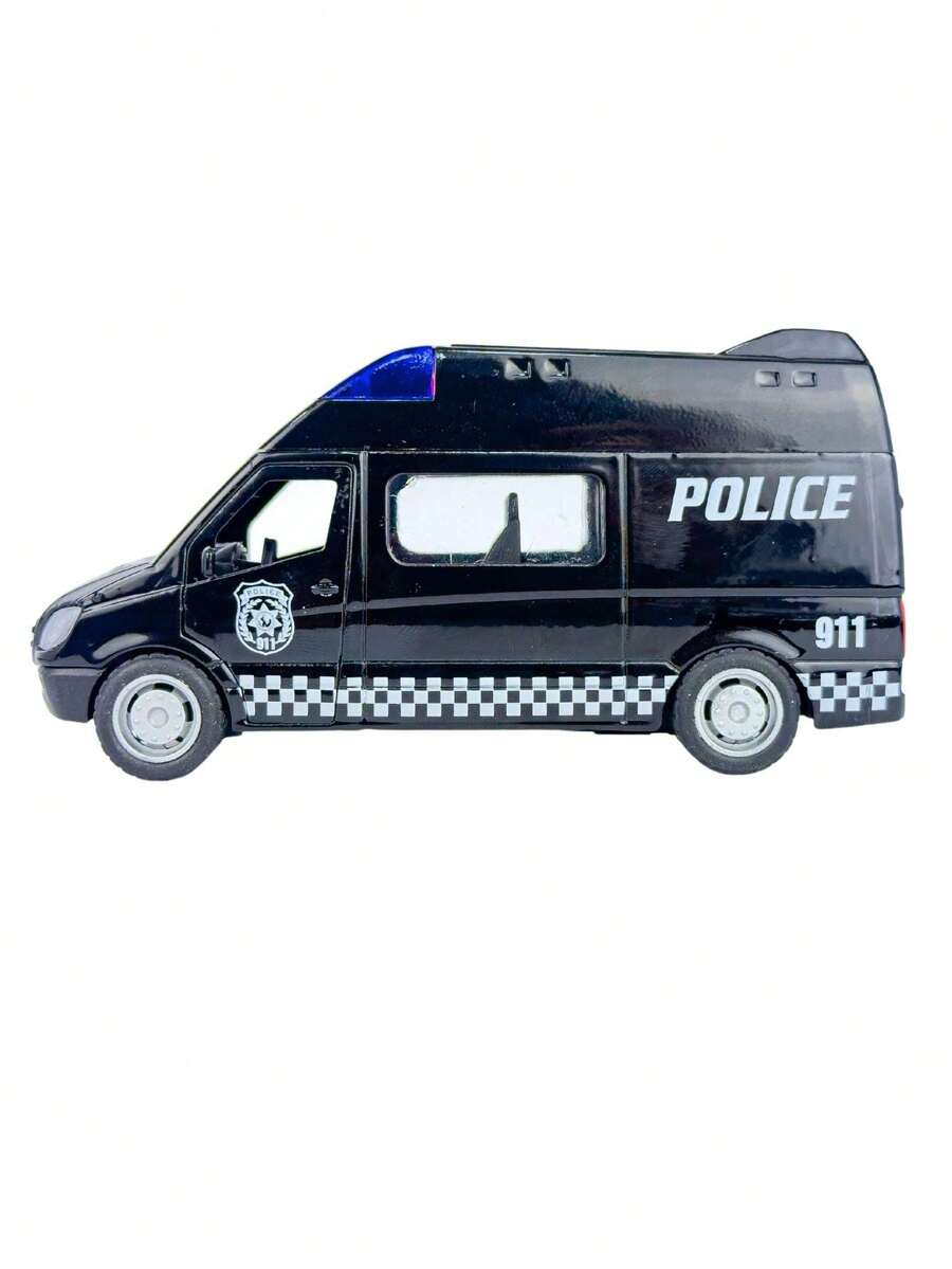 Iron Van With Friction And Door Opening - 黑色警車 - 查看 1