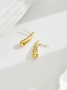 2 件简约优雅水滴钛钢耳钉，送给朋友/女朋友的礼物 - 水滴耳釘 - 查看 7