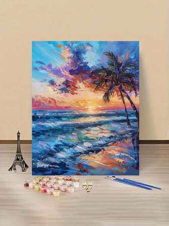 طقم رسم زيتي شخصي أزرق بحري DIY رقمي، مرسوم بعناية، استخدم الألوان للتعبير عن شخصيتك، اختر واحدًا لتزيين مساحتك ، 40*50 سم