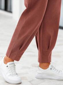 Women's High Waisted Pants Dressy Casual Ankle Length Work Office Trouser Slacks With Pockets - 鏽棕色 - 查看 5