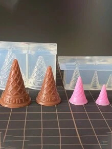 Mini Realistic Ice Cream Cone Squeeze Silicone Mold, For DIY Realistic Food Crafts, Clay, UV Gel
