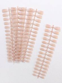 5 st/set Sweet Style Nail Art Strip i Mjölkvit Gradient, Tillgänglig i olika former och längder med tunn högklackad, kort mandel eller fyrkantig design Press On Nails Nageltillbehör - Multifärgad - Visa 17