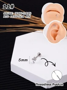 1 chiếc khuyên tai thời trang bằng đá Rhinestone trang trí bằng titan không cần xỏ chỉ màu 5A Zirconia hình hoa tai hình trái tim hình bướm G23 cấp độ cấy ghép khuyên tai hình hoa hồng - Nhiều màu - Xem 15