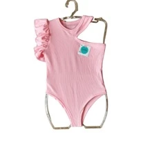 Children's Bodysuit Bodi Bodie Moda Gringa Ribbed Summer Mini Diva Blogger Cutout Ruffled Sleeve - 淺粉色 - 查看 1