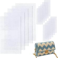 1/2/3/Rozmiary zestawu Plastikowa siatka płócienna torba Arkusze plastikowej siatki Osłona DIY Crafting Akcesoria do torebek Akrylowa włóczka Crafting Dzianina, zestaw narzędzi do robienia torebek domowych - Biały - Zobacz 1