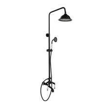 YUNRUX Wall-Mounted Rain Shower, Stainless Steel Shower Set, Retro Shower Fitting, Rain Shower System With Rain Shower Head And Hand Shower - Black - View 3