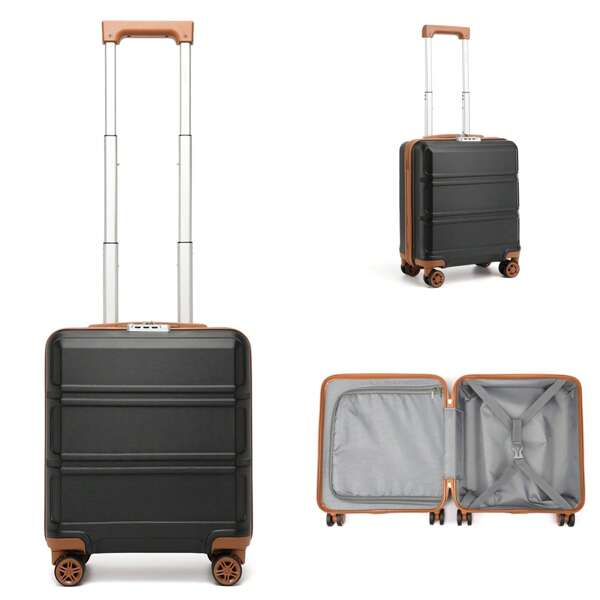 Leichter 16 Zoll Handgepäck Koffer mit ABS Hartschale, TSA Schloss, Drehrädern und Teleskopgriff für Kabinen-Reisegepäck, Koffer, Reisekoffer, haltbar