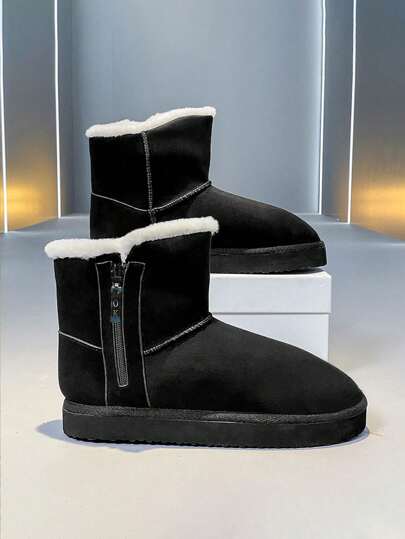 男士高帮加垫鞋，冬季保暖内衬靴，韩版时尚靴子，男士雪地靴