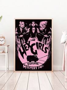 1 件，可选画框，帆布印刷画，现代复古艺术，黑魔法女孩，卡通墙面艺术，房间装饰用品，墙面艺术海报，客厅沙发背景装饰，门厅走廊装饰，家居装饰，卧室装饰，浴室装饰，房间装饰，办公室装饰，学校装饰，艺术礼品，PVC 硬管包装 - 彩色 - 查看 2