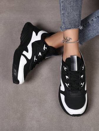 Waterproof Leather Women's Casual Sneakers,Comfortable Breathable Running Shoes, Lightweight Non-Slip Odor Resistant Soft Sole Outdoor Leisure Hiking Climbing Shoes, Students Jump Rope High Jump Track And Field Sports Shoes