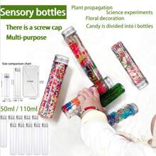 11 pezzi/22 pezzi, 50 ml/110 ml Bottiglietta in plastica PET trasparente con tappo a vite - Riutilizzabile, Bottiglia per frappè in plastica, Perfetta per artigianato [sensoriale], Natale, Caramelle per feste di Ognissanti, Decorazioni per matrimoni, Conservazione perline, Propagazione piante DIY, Vaso decorativo DIY, Sali da bagno, Ogni bottiglia è confezionata singolarmente, Pulita e igienica - Multicolore - Visualizzare 13