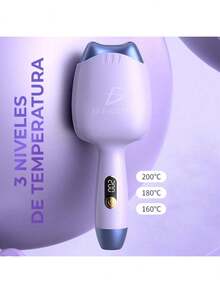 Plancha Waflera Para El Cabello Ondas De Sirena barberia - Lila Púrpura - Ver 3