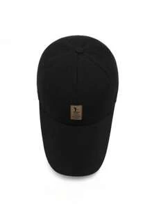 Men's Vintage Style Patch Decor Baseball Cap Casual - Black - View 2