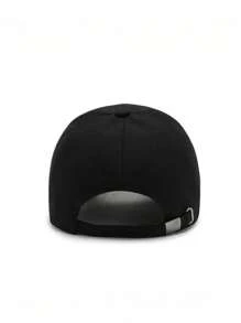 Men's Vintage Style Patch Decor Baseball Cap Casual - Black - View 4