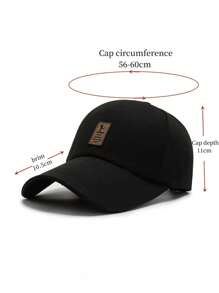 Men's Vintage Style Patch Decor Baseball Cap Casual - Black - View 5
