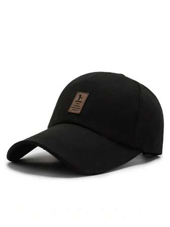 Gorra de béisbol casuales estilo vintage con parches decorativos para hombre