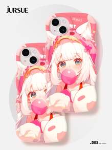 JURSUE 时尚美学可爱防震软手机壳适用于 iPhone 16 15 14 13 12 11 Pro Max SE 2020 X XR XS 8 7 Plus Z1441Q - 粉色 - 查看 5