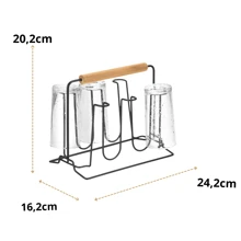 Drainer Holder 6 Cups Table Sink Dryer Organizer Black Kitchen - 黑色 - 查看 3