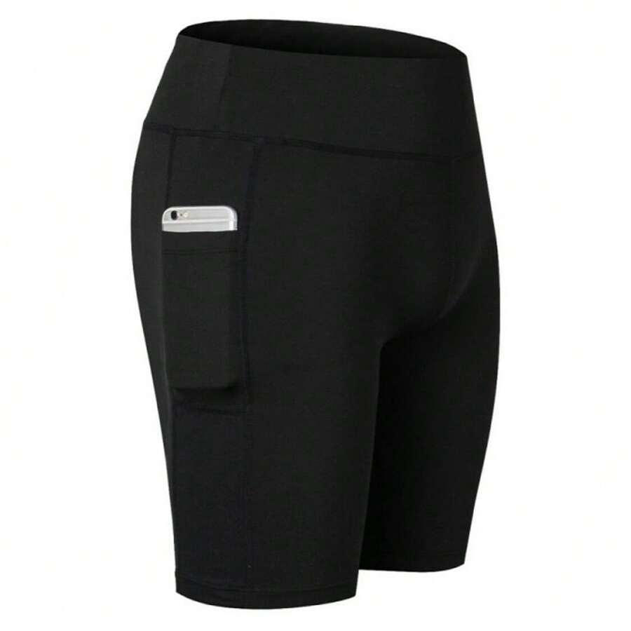 Quần short Bermuda thể thao Unisex có túi Quần short chạy bộ thoải mái, lạnh như băng - màu đen - Xem 1
