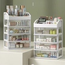 Transparent Desktop Drawer Organizer Box, Makeup Storage Rack For Cosmetics, Lipstick, Skin Care Products - White - View 3