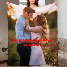 1 件可定制法兰绒毯子/披肩，可定制万圣节、圣诞节等温馨家庭场景，适用于床、沙发、露营，在寒冷的冬天或空调房间提供极大的舒适感，有 7 种尺寸可供选择，一面定制设计，一面白色羊毛 - 彩色 - 查看 1