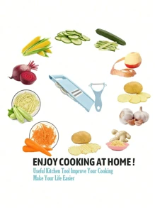 8 合 1 多功能切菜机、厨房用蔬菜削皮器、蔬菜切片机、多功能水果切片机、手动食物磨碎机、蔬菜磨碎机、切土豆磨碎机、家用土豆切碎机、厨房用品、厨房小工具、手持式磨碎机 1/5/6/7 件多功能切菜机