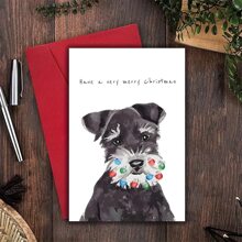 1 张迷人雪纳瑞圣诞贺卡 - 适合节日、生日等 - 适合每个人的独特问候 - 彩色 - 查看 3