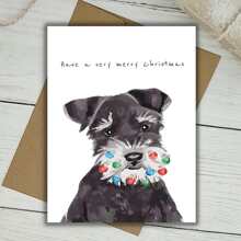 1 张迷人雪纳瑞圣诞贺卡 - 适合节日、生日等 - 适合每个人的独特问候 - 彩色 - 查看 5