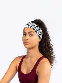 1pc Fashionable Sports Headband Unisex - Football, Basketball, Volleyball, Tennis Printed Pattern, Non-Slip Sweat Absorbing, Suitable For Yoga, Fitness, Running Halloween Hair Band Turban Headband Sweatband