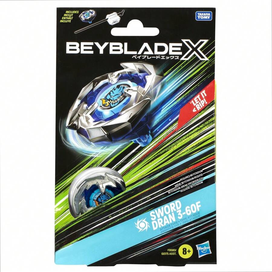 Beyblade X, Kit inicial Sword Dran 3-60F con top y lanzador - Figura - ☑Entrega 24/72h a España (península) - Multicolor - Ver 1