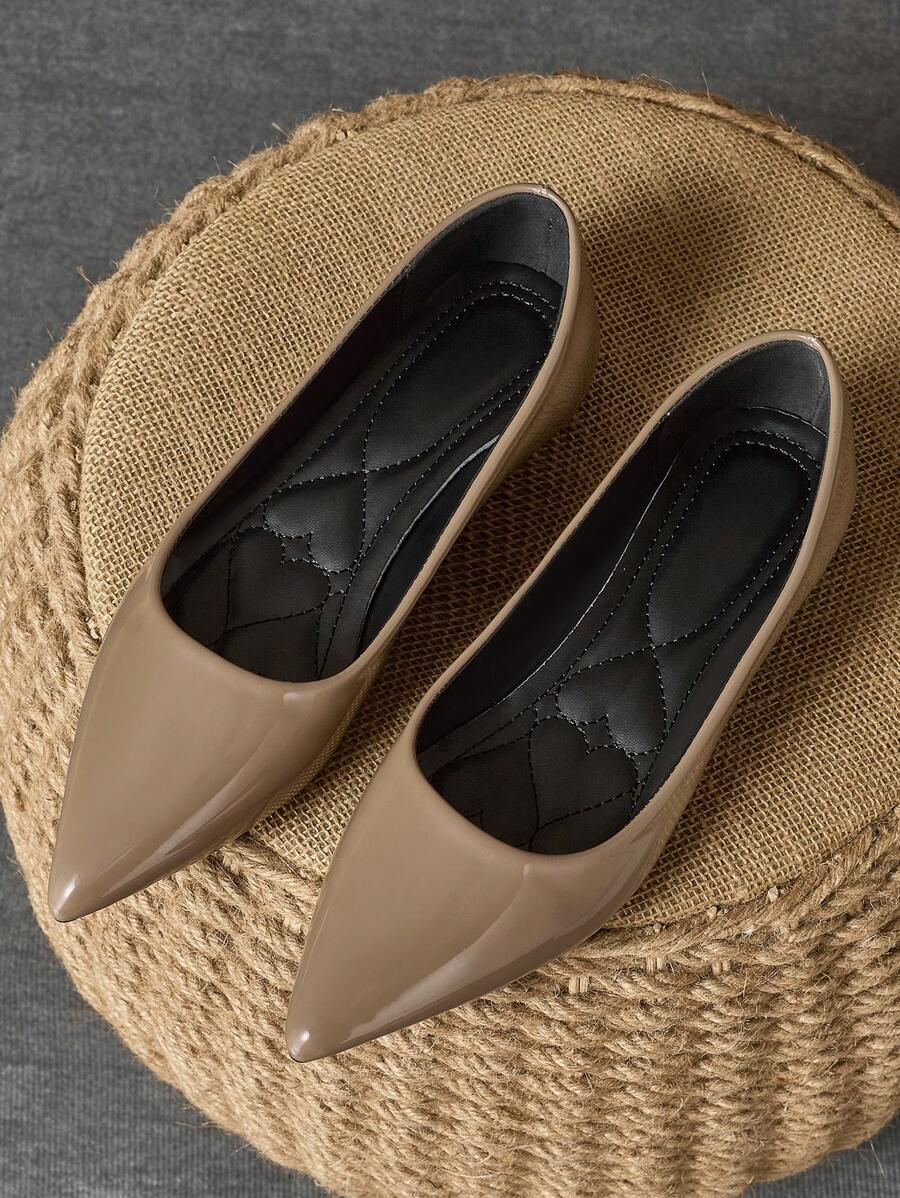 Women's Fashion Pointed Toe Loafers, Multi-Color Casual Flat Shoes For Office, Outdoor Play, High-End Feel, Colors: Brown, Black, Blue, Red, Beige