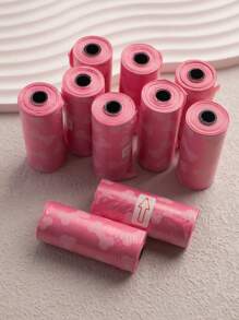 10pcs/12pcs Pink Series Pet Waste Bags, Printed Dog Poop Bag, Pooper Scooper Bag, Outdoor Walking Cleanup Bags - Multicolor - View 26