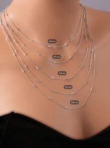 Cadena de collar de plata de ley 925, cadena de collar chapada en oro de 14K, collar para uso diario, joyería, regalo para mujeres, collar fino, collar de plata - cadena - Ver 5