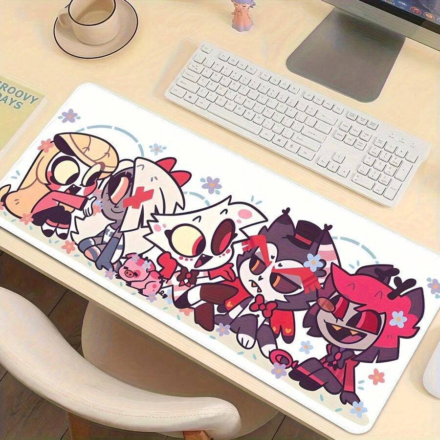 Almohadilla de ratón con personajes de anime lindos, alfombrilla de escritorio multi tamaño para teclado, alfombrilla de goma antideslizante para ratón de oficina, accesorios de escritorio, almohadilla de escritorio para teclado, regalo para amigos y familia - multicolor - Ver 1