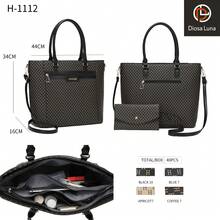 DIOSA LUNA Bolsas de Tote de Set 2 Bolsas De Mano Bandolera Hombro Para Mujer + Cartera bolsos de mujer - Negro - Ver 1