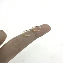 2 piezas Pendiente de aro de la nariz de plata de ley 925 con forma de N y circonita cúbica estelar exquisita de 3,0 mm para mujeres