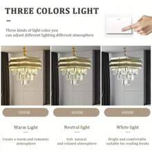 Đèn thả trần pha lê K9 3 tầng 11 inch, đui đèn E27, lắp âm trần có thể điều chỉnh, màu vàng sang trọng, thích hợp cho phòng khách, phòng ngủ, tiền sảnh, hành lang (không bao gồm bóng đèn) - Một cỡ - Xem 7