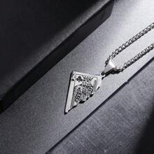 Mặt dây chuyền thẻ chơi bài nửa bằng thép không gỉ hình vua Poker Dây chuyền bằng thép không gỉ dành cho nam nữ Phụ kiện trang sức Lucky Spades - Thời trang - Xem 10