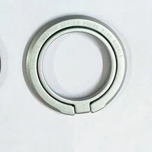 1pc Classic Magnetic 360° Rotatable Wall Mount Foldable Ring Grip Phone Holder, Alloy Portable Universal Desk Stand