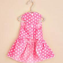 Fashionable Pet Dog Dress, Polka Dot Print Skirt For Small Dogs, Puppy Apparel - Pink - View 6