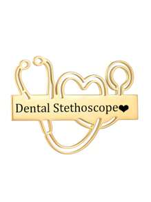 1 件定制听诊器胸针不锈钢雕刻姓名字母别针胸针适合男女护士礼物医学生礼物周年纪念礼物 - 金色. - 查看 4