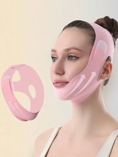 1pc Pink Face Mask Bandage Sleeping Mask For Women, Suitable For Daily Wear