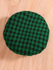 2pcs/Set Young Girl Fashion Set: Solid Color Simple Round Neck Knitted Long Sleeve Top + Green Plaid Skirt, Stylish Outdoor Outfit For Teens, Comfortable & Soft Casual School Style Spring Childrenswear - màu xanh lá - Xem 6