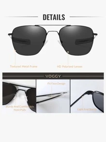 VOGGY 时尚、简约、复古、金属、偏光装饰眼镜，男士适用，适合运动、驾驶、户外、骑行、钓鱼、度假、旅行、派对、装饰、礼物，街头风格，适合搭配毛衣夹克、运动衫、连帽衫、皮裤和工装裤，适合夏季海滩度假、户外、旅行
