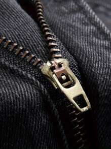 Men's Fashionable Pure Cotton Blended Slightly Elastic Jeans, Chic Street Style Regular Fit Men's Bottoms - Grey - View 6